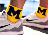 Michigan Wolverines Maize Quarter Socks