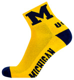 Michigan Wolverines Maize Quarter Socks