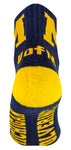 Michigan Wolverines Blue & Maize Quarter Socks