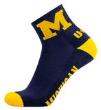 Michigan Wolverines Blue & Maize Quarter Socks