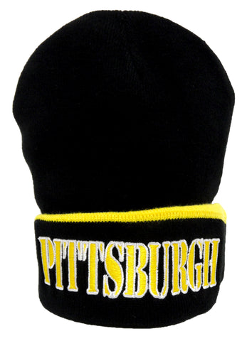 Pittsburgh Black Cuffed Knit Hat