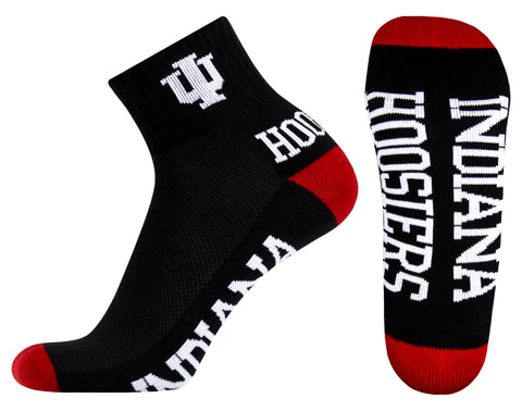 Indiana Hoosiers Black Quarter Socks