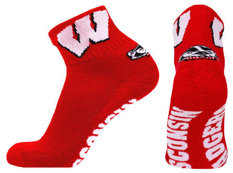 Wisconsin Badgers Badgers Red Quarter Socks