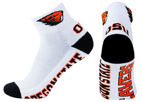 Oregon State Beavers White Quarter Socks