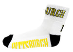 Pittsburgh White & Black Quarter Socks