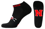 Nebraska Cornhuskers Black No-Show Footies