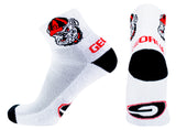 Georgia Bulldogs White Quarter Socks