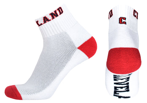 Cleveland White Quarter Socks