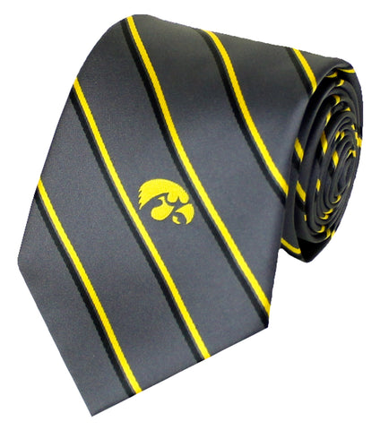 Iowa Hawkeyes Charcoal Thin Stripe Necktie