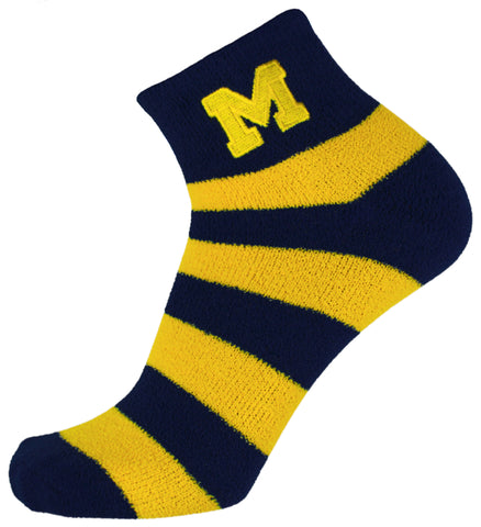 Michigan Wolverines Stripe Fuzzy Socks