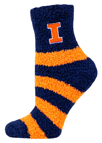 Illinois Fighting Illini Stripe Fuzzy Socks
