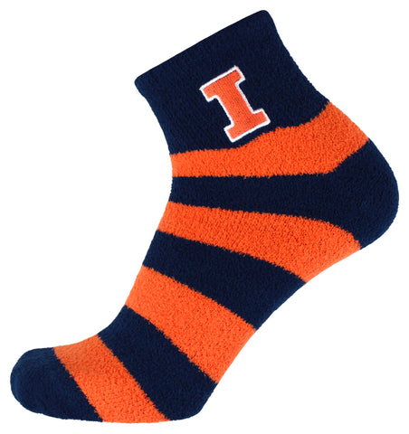 Illinois Fighting Illini Stripe Fuzzy Socks