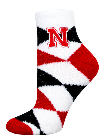 Nebrasks Cornhuskers Argyle Fuzzy Socks