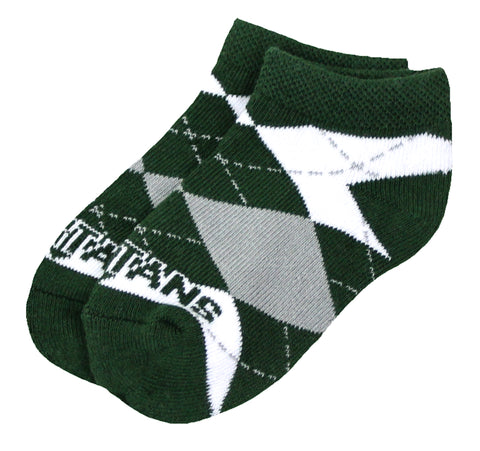 Michigan State Spartans Toddler Argyle No-Show Footies