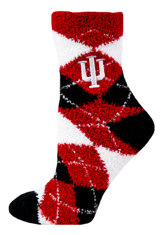 Indiana Hoosiers Argyle Fuzzy Socks