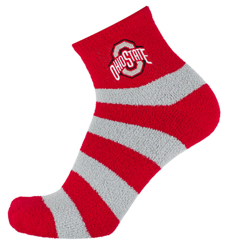 Ohio State Buckeyes Stripe Fuzzy Socks