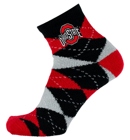 Ohio State Buckeyes Argyle Fuzzy Socks