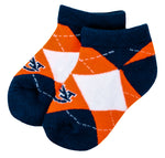 Auburn Tigers Baby Argyle No-Show Footies