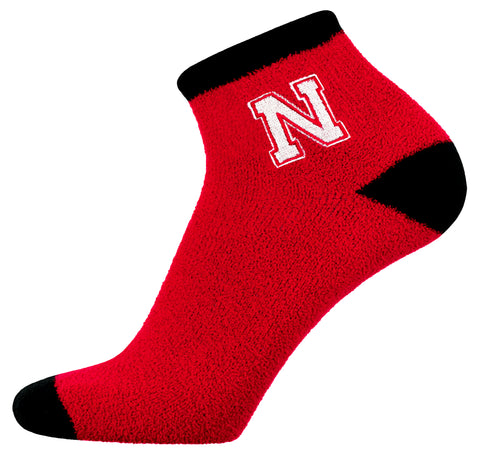 Nebraska Cornhuskers Solid Fuzzy Socks