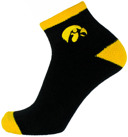 Iowa Hawkeyes Solid Black Fuzzy Socks