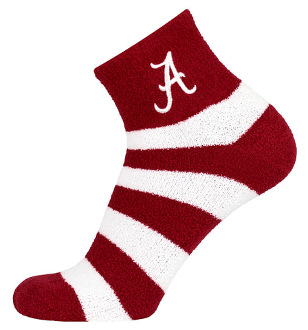 Alabama Crimson Tide Stripe Fuzzy Socks