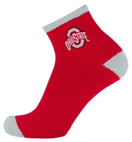 Ohio State Buckeyes Solid Fuzzy Socks