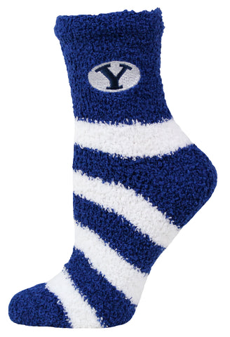 BYU Cougars Stripe Fuzzy Socks