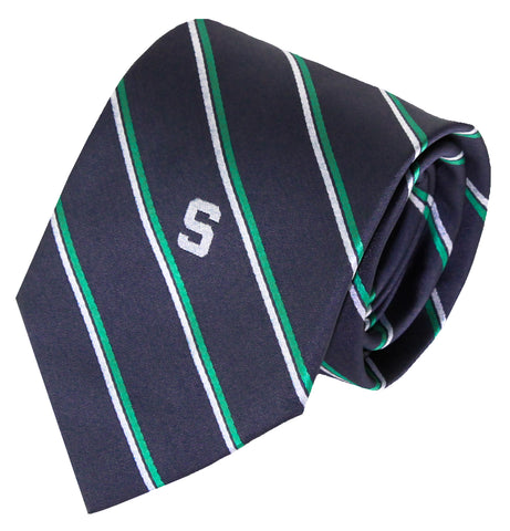 Michigan State Spartans Charcoal Stripe Necktie