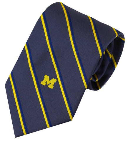 Michigan Wolverines Charcoal Stripe Necktie