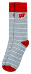 Wisconsin Badgers White Stripe Dress Socks