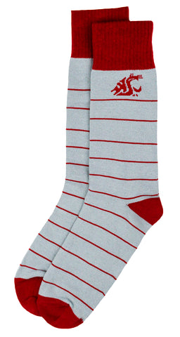 Washington State Cougars Crimson Stripe Dress Socks