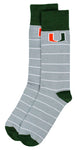 Miami Hurricanes White Striped Dress Socks