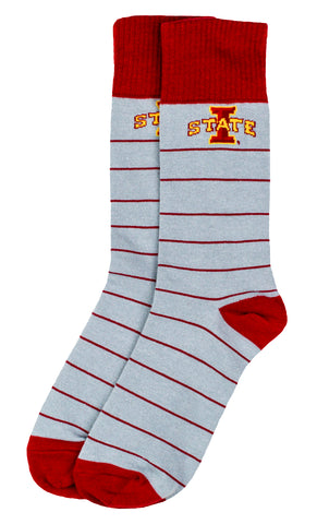 Iowa State Cyclones Cardinal Striped Dress Socks