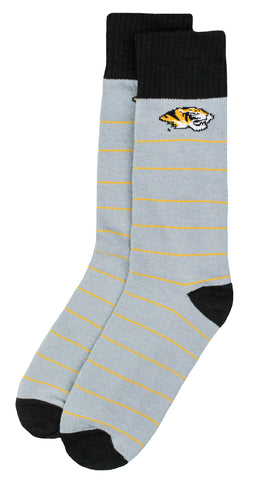 Missouri Tigers Gold Striped Dress Socks