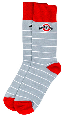 Ohio State Buckeyes White Stripe Dress Socks