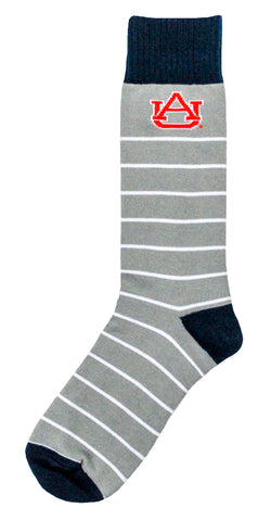 Auburn Tigers White Stripe Dress Socks