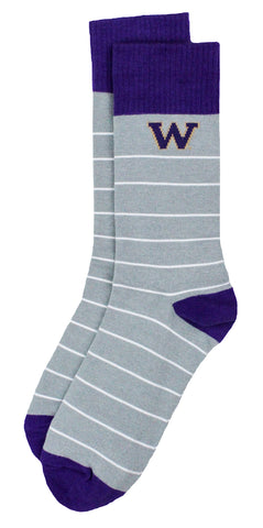 Washington Huskies White Stripe Dress Socks