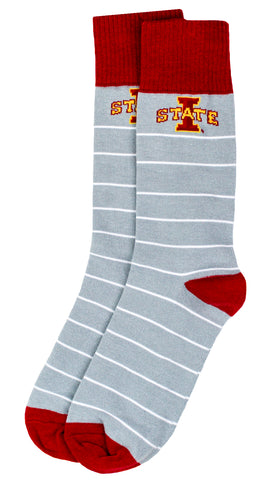 Iowa State Cyclones White Striped Dress Socks