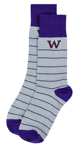 Washington Huskies Purple Stripe Dress Socks