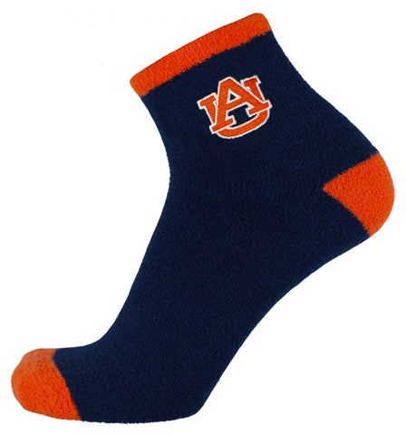 Auburn Tigers Solid Blue Fuzzy Socks