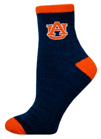 Auburn Tigers Solid Blue Fuzzy Socks