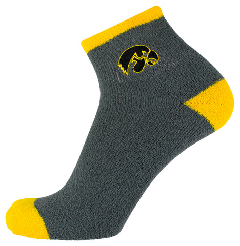 Iowa Hawkeyes Solid Gray Fuzzy Socks