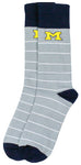 Michigan Wolverines White Striped Dress Socks