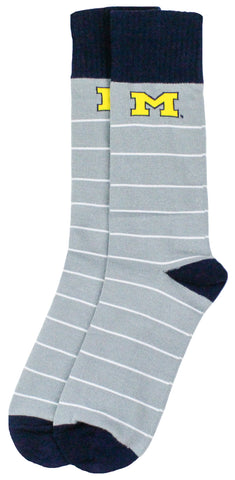 Michigan Wolverines White Striped Dress Socks