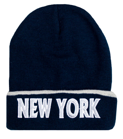 New York Navy Cuffed Knit hat