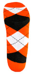 Cleveland Orange Argyle No-Show Footies