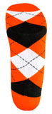 Cleveland Orange Argyle No-Show Footies