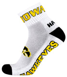 Iowa Hawkeyes White & Black Quarter Socks