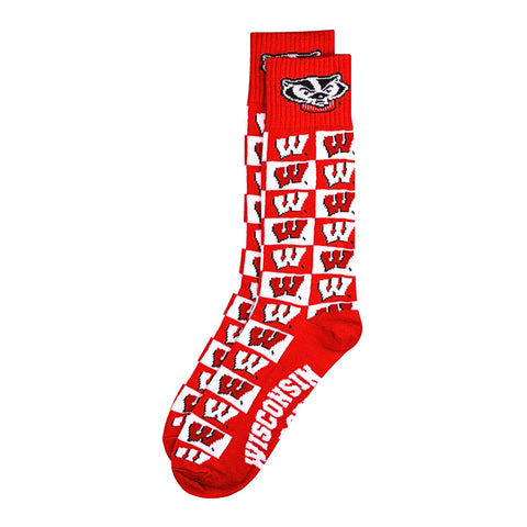 Wisconsin Badgers Checkerboard Dress Socks