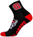 NC State Wolfpack Black Quarter Socks